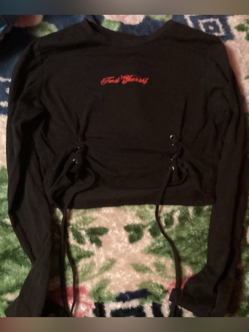 Forever 21 Black Top with White Logo Tag